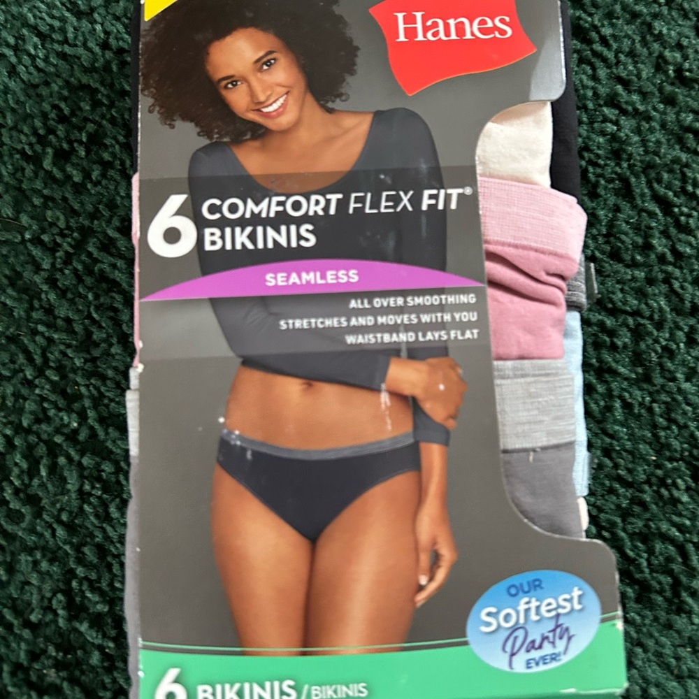 Hanes Women’s Comfort Flex Fit Bikinis - Black, Pink, Gray